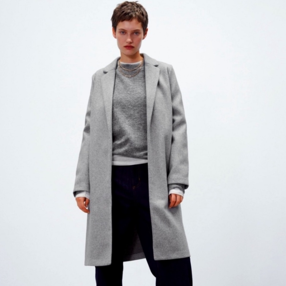 Zara grey open front coat